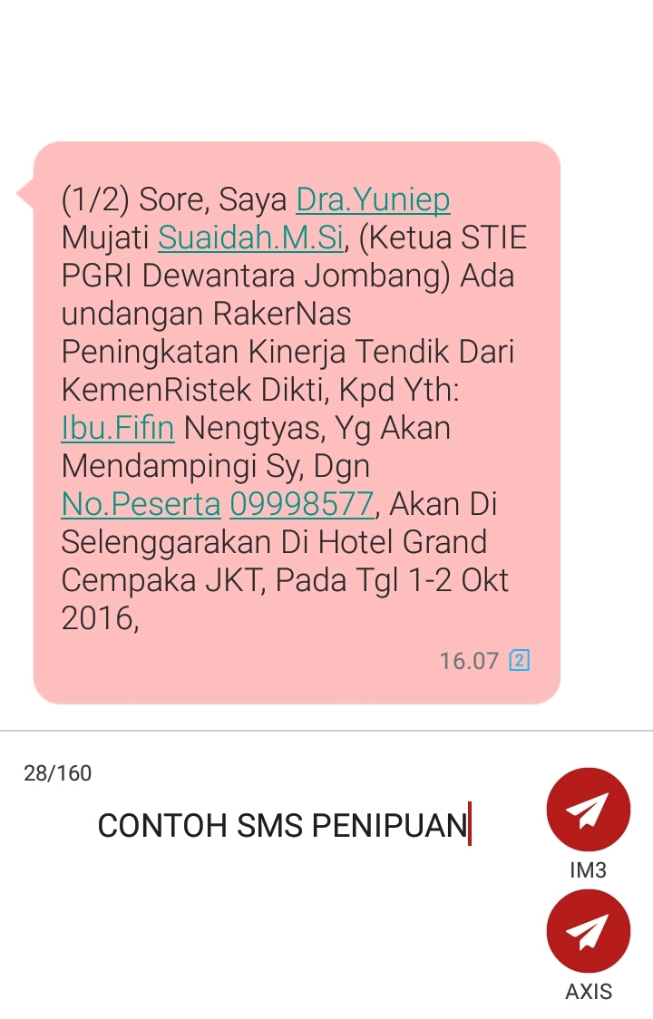 Waspada Upaya Penipuan Mengatasnamakan STIE PGRI Dewantara Jombang