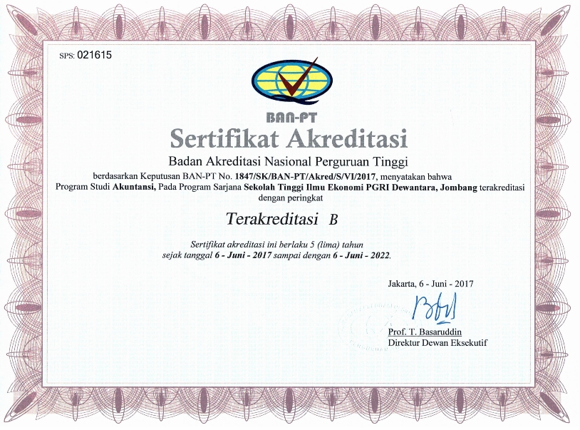 HASIL  AKREDITASI PROGRAM STUDI AKUNTANSI