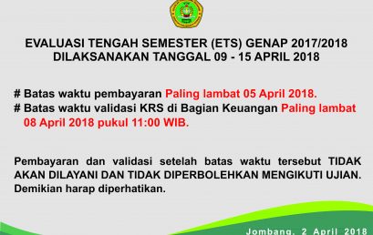 Pengumuman Pembayaran & Pelaksanaan ETS
