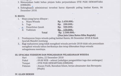 PENGUMUMAN WISUDA TAHUN 2018