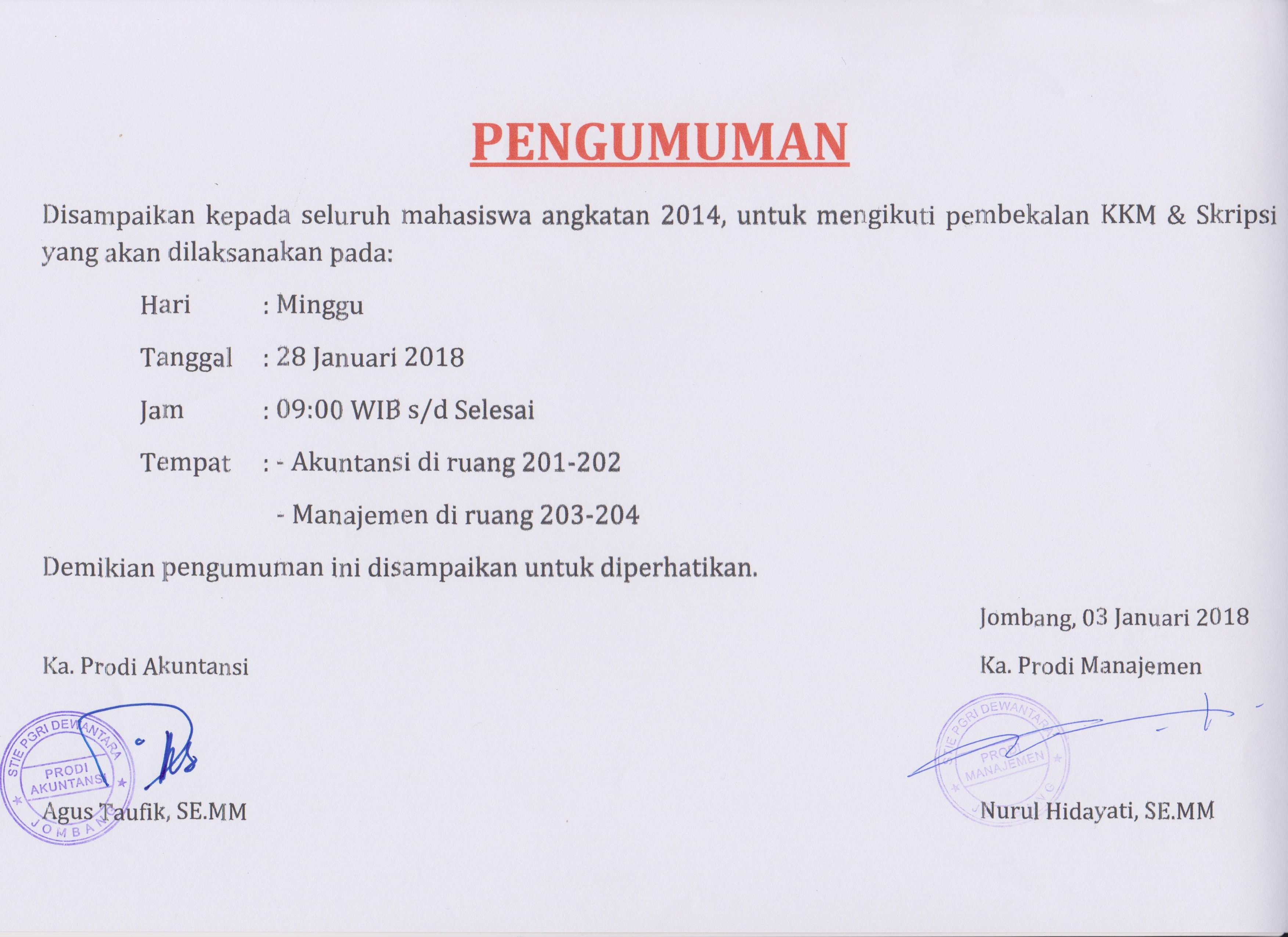 Pembekalan KKM & SKRIPSI