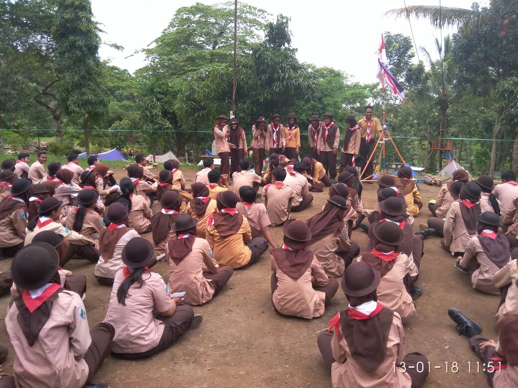 UKM PRAMUKA STIE PGRI DEWANTARA JOMBANG SUKSES MENGADAKAN PENERIMAAN TAMU RACANA (PTR) DI WONOSALAM JOMBANG
