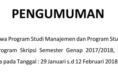 PENGUMUMAN PENDAFTARAN SKRIPSI SEMESTER GENAP 2017-2018
