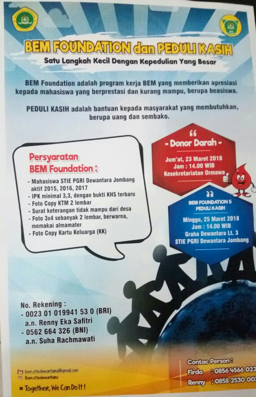 BEM FOUNDATION dan PEDULI KASIH “Satu Langkah Kecil Dengan Kepedulian yang Besar”
