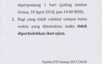 PENGUMUMAN ETS UNTUK KELAS B