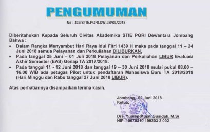 PENGUMUMAN LIBUR PELAYANAN