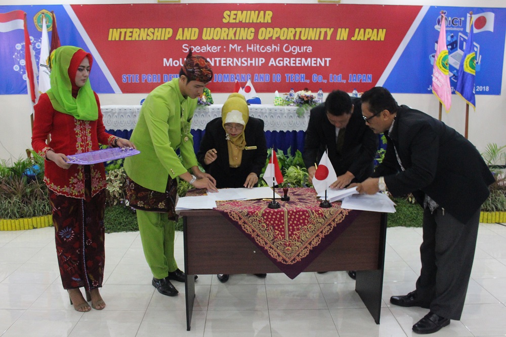 STIE PGRI DEWANTARA JOMBANG GO INTERNASIONAL  DENGAN MENJALIN KERJASAMA DENGAN  IC-TECH CO. LTD. JAPAN