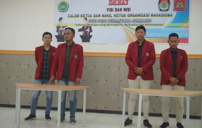 SOSISALISASI DAN DEBAT VISI MISI CALON KETUA DAN WAKIL KETUA ORGANISASI MAHASISWA STIE PGRI DEWANTARA JOMBANG