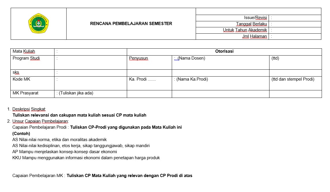 Form RPS dan CP Prodi Manajemen