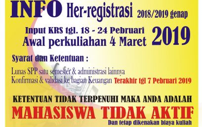 INFORMASI HER-REGISTRASI TAHUN AKADEMIK 2018/2019