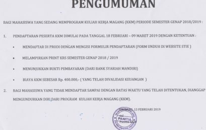PENGUMUMAN KKM TAHUN AKADEMIK 2018/2019