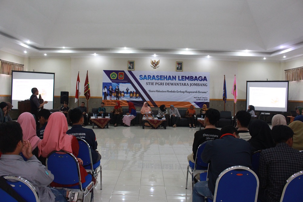 DEWAN  PERWAKILAN MAHASISWA (DPM) STIE PGRI DEWANTARA JOMBANG GELAR SARASEHAN LEMBAGA TAHUN 2019