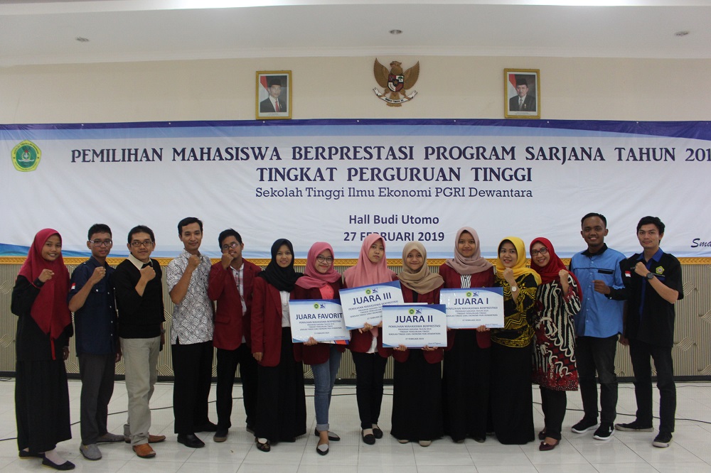 PEMILIHAN MAHASISWA BERPRESTASI PROGRAM SARJANA TAHUN 2019 TINGKAT PERGURUAN TINGGI SUKSES DIGELAR DI  SEKOLAH TINGGI ILMU EKONOMI PGRI DEWANTARA