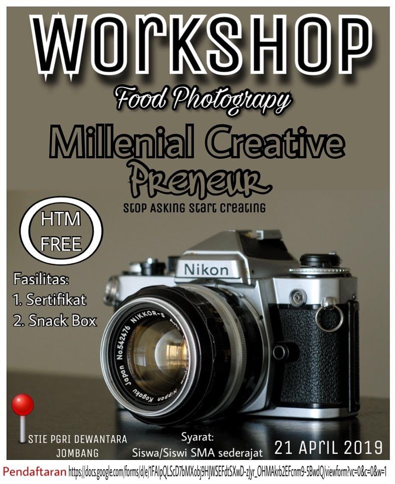 WORKSHOP FOOD PHOTOGRAPHY “MILLENIAL CREATIVE PRENEUR”