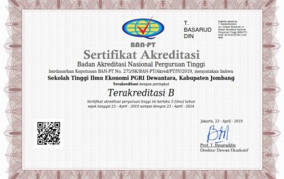STIE PGRI DEWANTARA JOMBANG BERHASIL RAIH AKREDITASI B