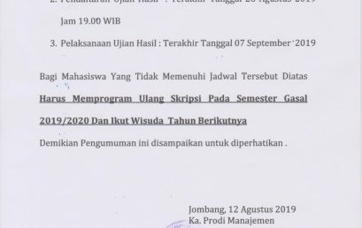 PENGUMUMAN PROGRAM STUDI MANAJEMEN