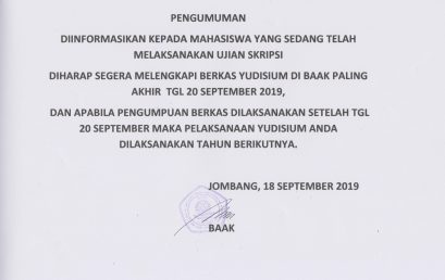 PENGUMUMAN YUDISIUM 2019