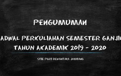 JADWAL PERKULIAHAN SEMESTER GANJIL TAHUN AKADEMIK 2019 – 2020