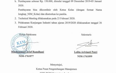 PENGUMUMAN KEGIATAN KUNJUNGAN INDUSTRI