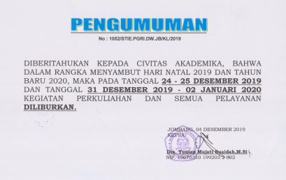 PENGUMUMAN LIBUR PELAYANAN