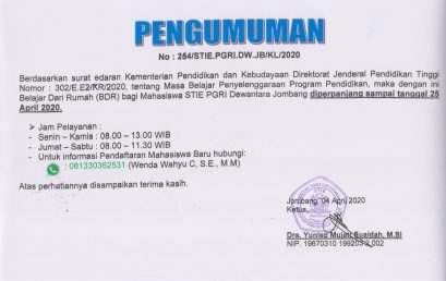 Pengumuman Pelayanan Dalam Masa Pandemi Virus Covid-19