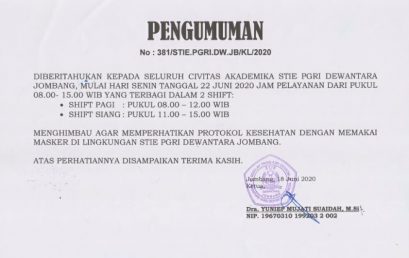 Pengumuman Jadwal Pelayanan Tebaru