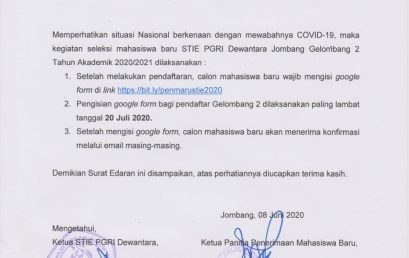 Surat Edaran Penerimaan Mahasiswa Baru Tentang Seleksi Mahasiswa Baru