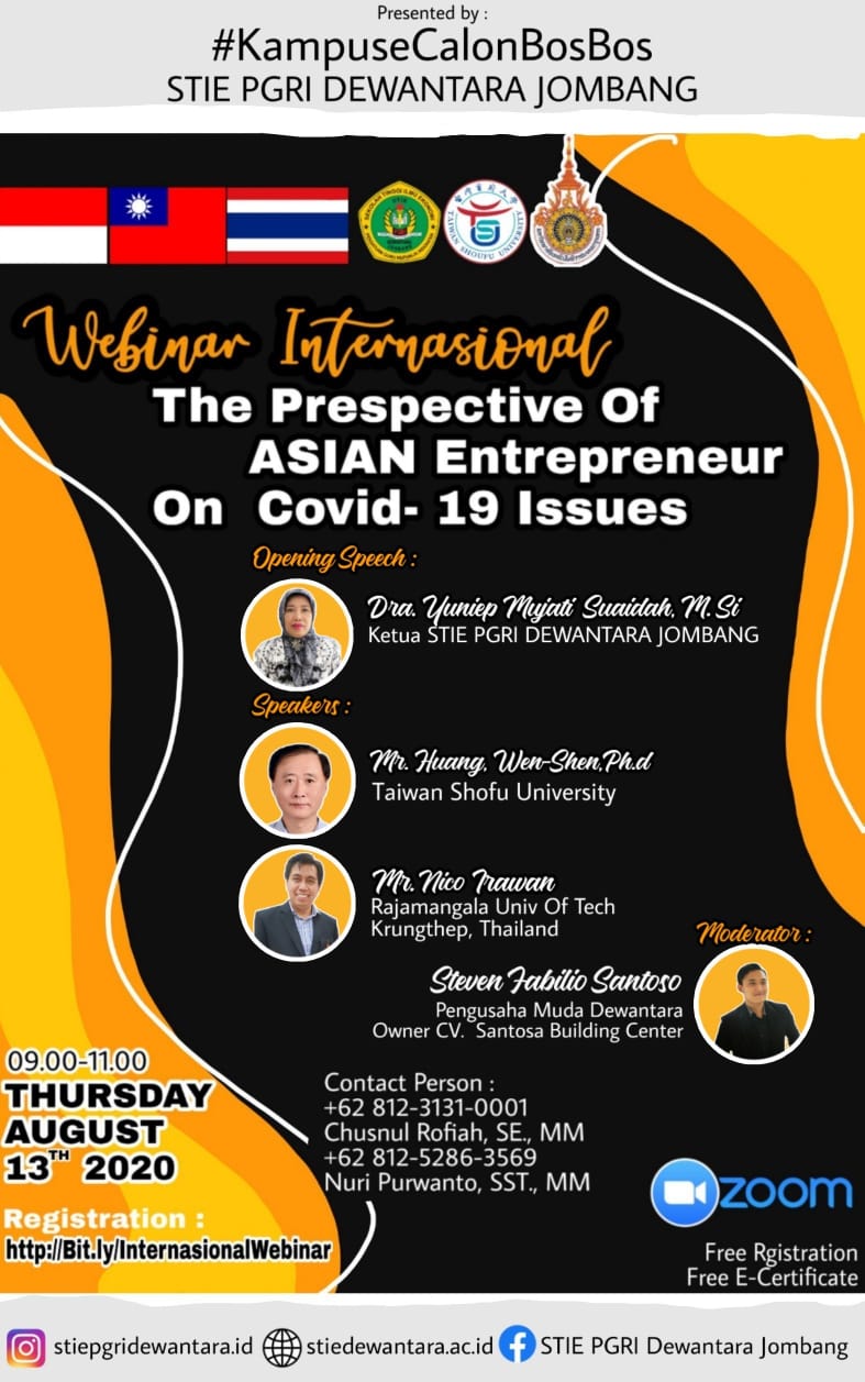 WEBINAR INTERNASIONAL : THE PRESPECTIVE OF ASIAN ENTREPRENEUR ON COVID-19 ISSUES