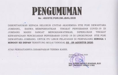 PENGUMUMAN PERPANJANGAN LIBUR PELAYANAN