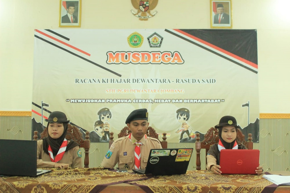 UKM PRAMUKA STIE PGRI DEWANTARA JOMBANG GELAR MUSDEGA RACANA KI HAJAR DEWANTARA – RASUNA SAID TAHUN 2020 SECARA VIRTUAL