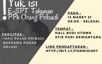 Tax Center Dewantara Proudly Present  Workshop “Pengisian SPT Tahunan PPh Orang Pribadi”